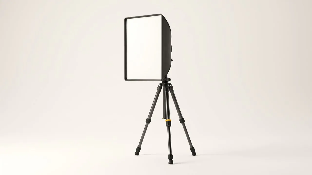 Softbox montado num tripé de estúdio